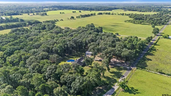 a view of a lake with a houses