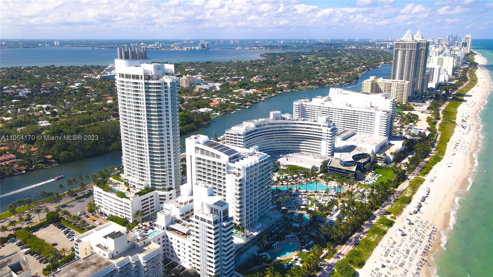 a view of city and ocean