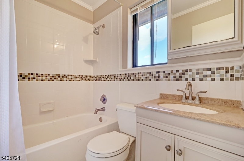 250 Ridgedale Avenue, Unit 4 Florham Park, NJ 07932 - Photo 13 of 24 a bathroom with a granite countertop sink a toilet and a bathtub