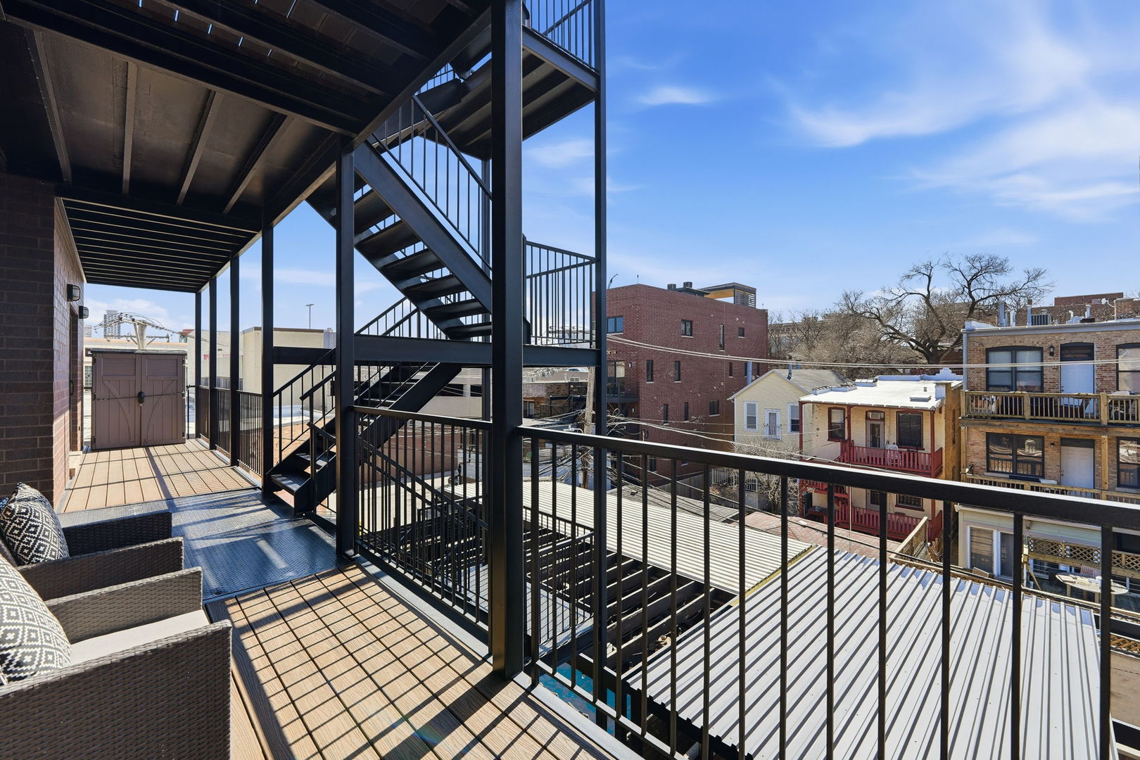 843 West Fletcher Street, Unit 3W Chicago, IL 60657 - Photo 30 of 45 a view of a balcony with wooden floor