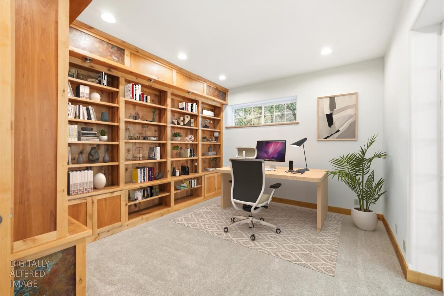12531 Lowhills Road Nevada City, CA 95959 - Photo 28 of 92 a view of a workspace with furniture and a bookshelf