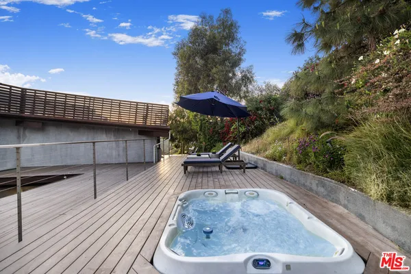 an outdoor view with patio