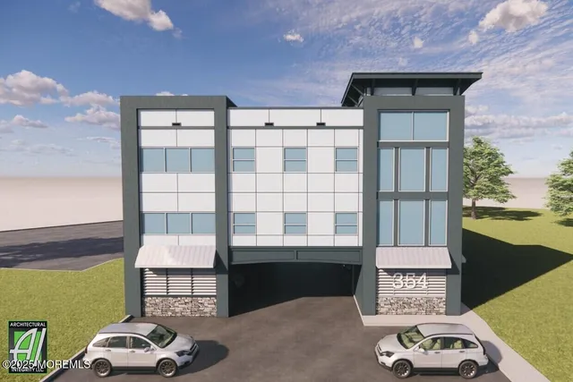 a car parked in front of a building