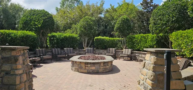 a view of a patio with a patio