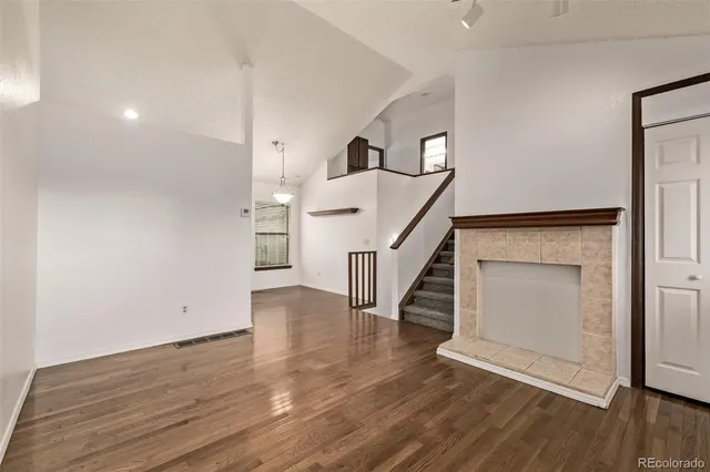 a view of entryway with wooden floor