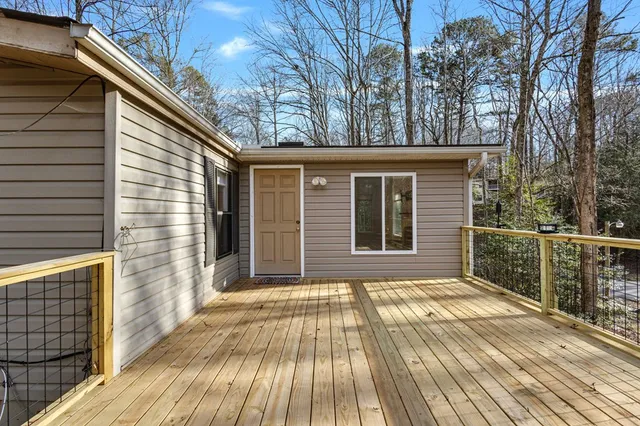 a view of backyard of house