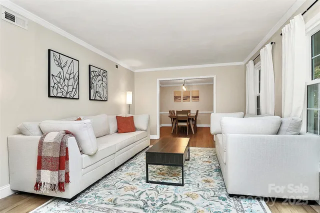 a living room with furniture and a couch