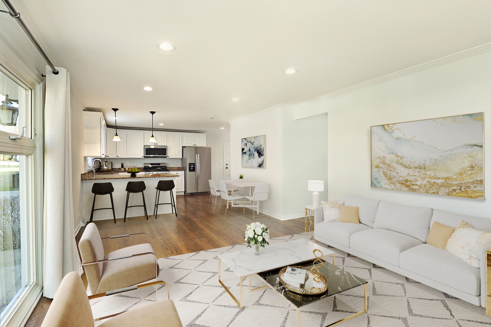 1913 Milton Avenue Northbrook, IL 60062 - Photo 4 of 24 a living room with furniture and wooden floor