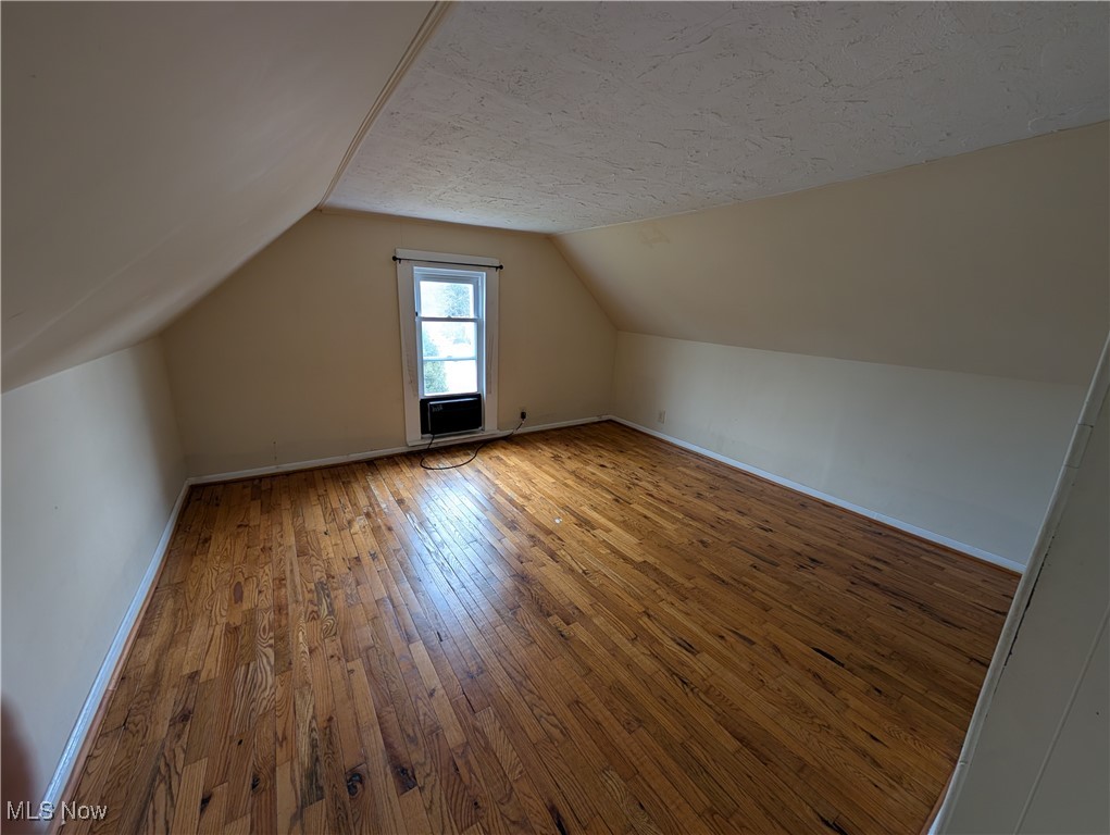 10143 Pleasant Road Pleasant City, OH 43772 - Photo 20 of 32 Additional living space with a textured ceiling, light wood-style flooring, and lofted ceiling