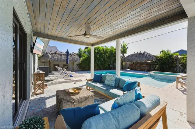 a outdoor space with patio the couches and pool