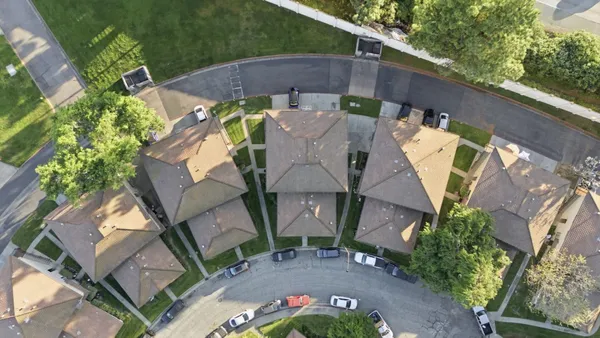an aerial view of a house having outdoor space