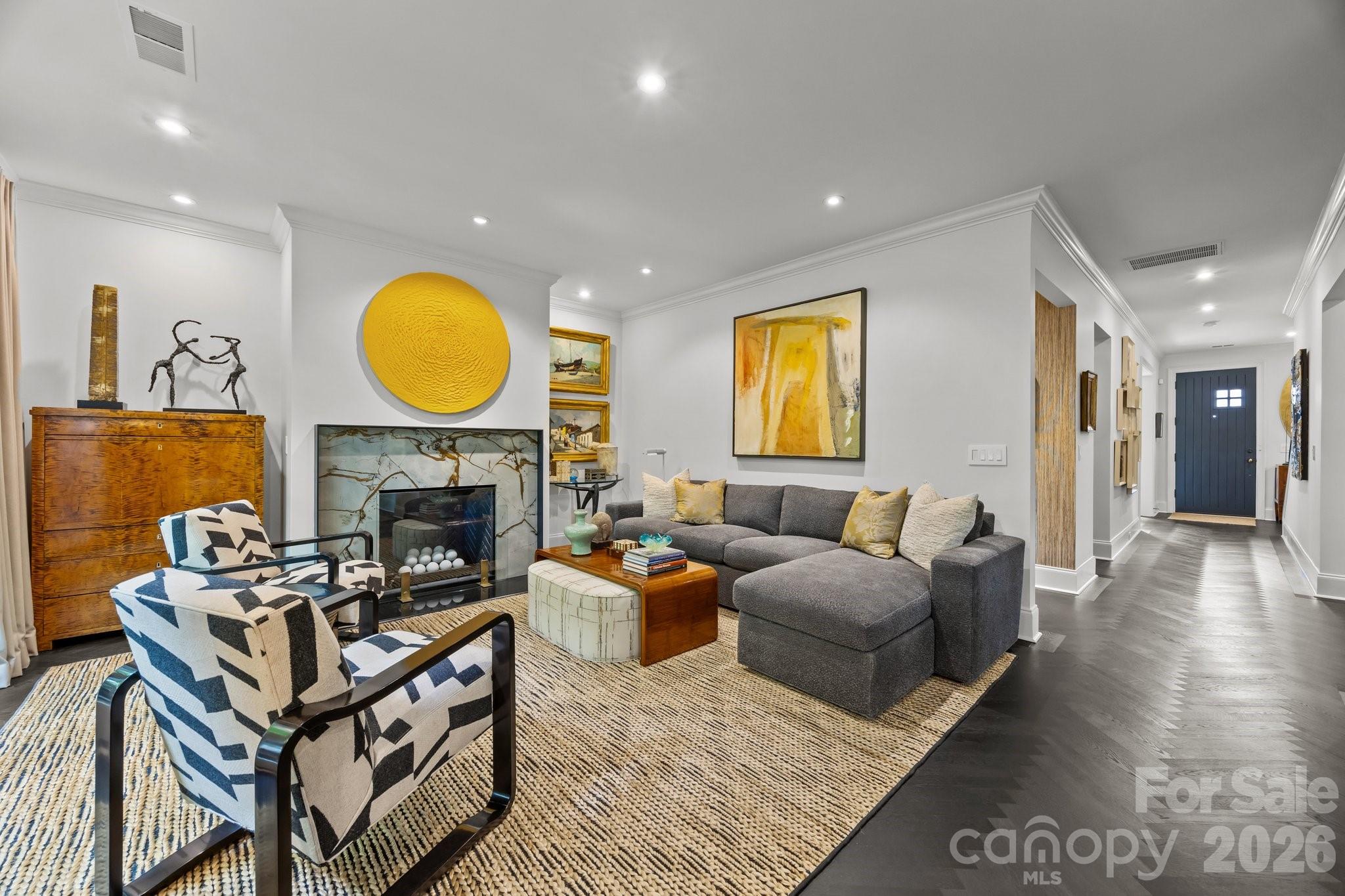 1550 High Street Charlotte, NC 28211 - Photo 12 of 34 a living room with furniture a window and a fireplace