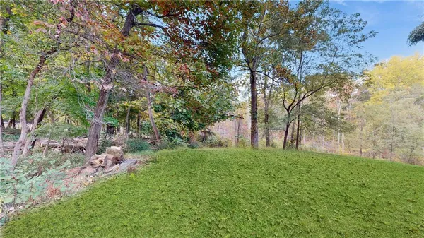 a view of backyard with green space