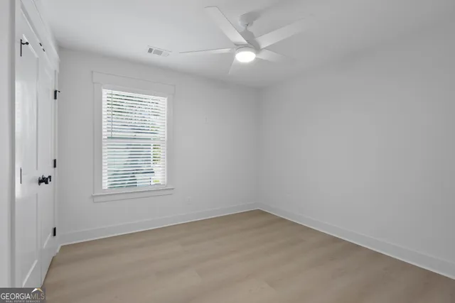 an empty room with a window