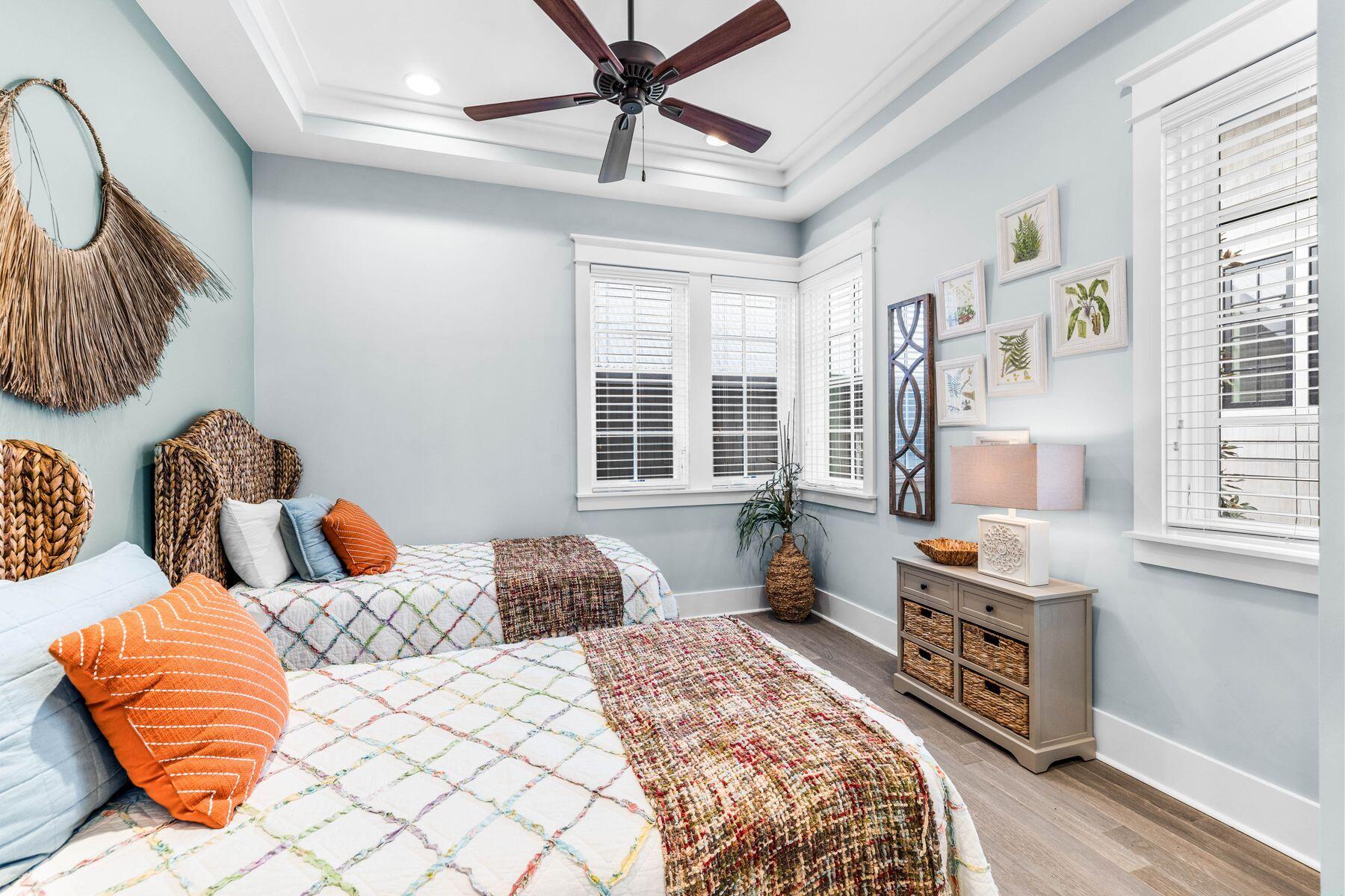 79 Cedar Post Road Santa Rosa Beach, FL 32459 - Photo 14 of 55 a bedroom with two beds and a large window