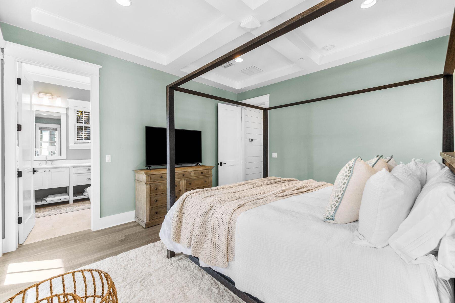 79 Cedar Post Road Santa Rosa Beach, FL 32459 - Photo 22 of 55 a bedroom with a bed and a large window