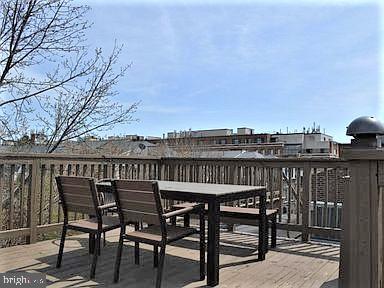 300 Lombard Street Philadelphia, PA 19147 - Photo 14 of 14 a view of a roof deck with table and chairs with wooden floor and fence