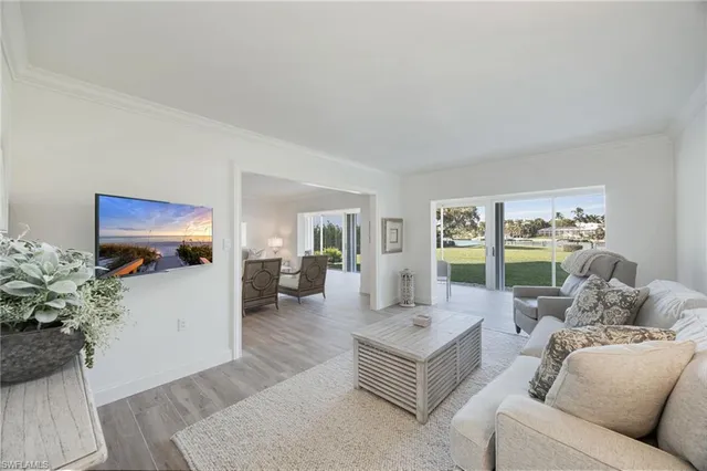 a living room with furniture