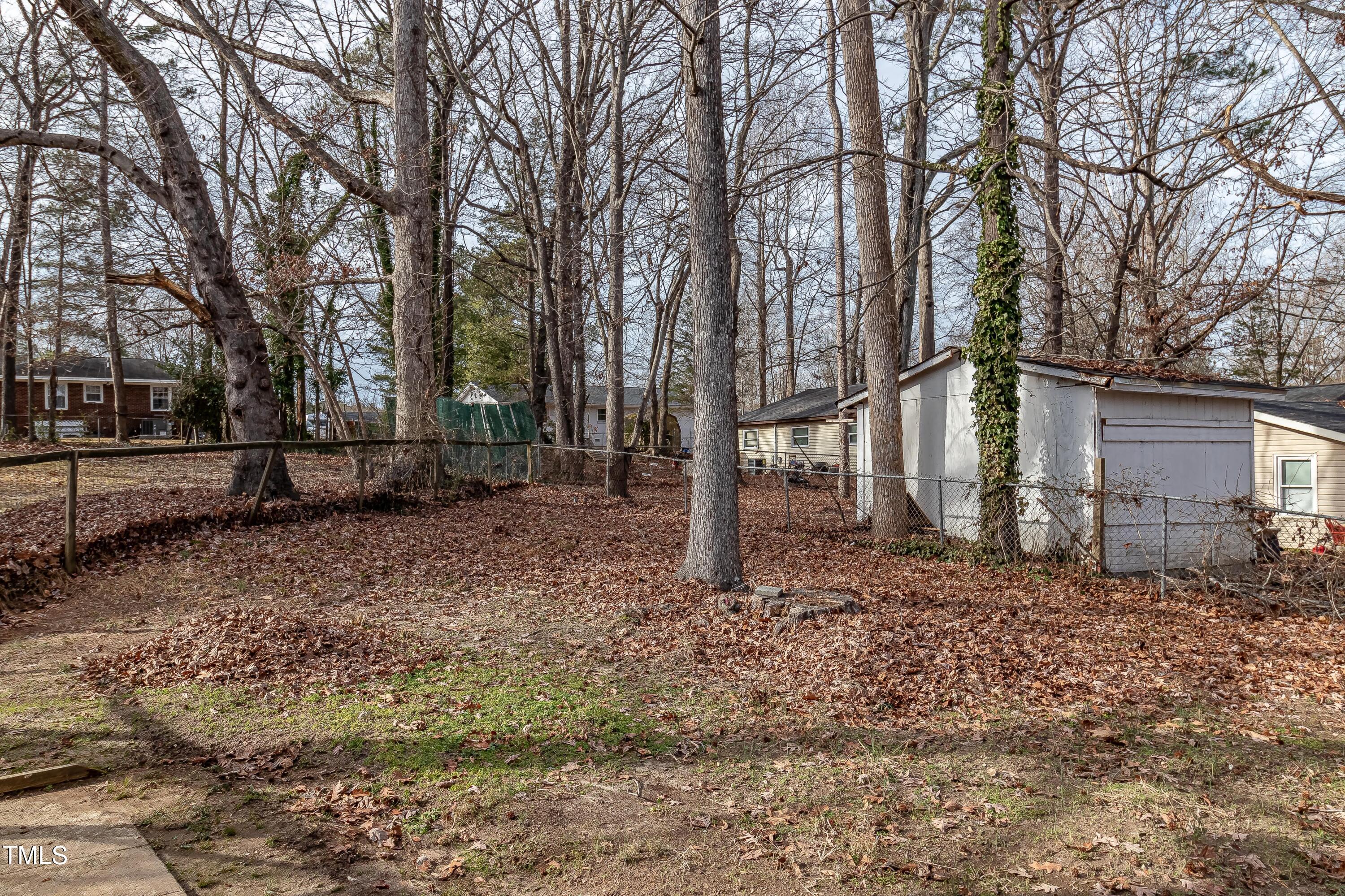 1205 Armstrong Circle Raleigh, NC 27610 - Photo 22 of 31 a backyard of a house with lots of green space