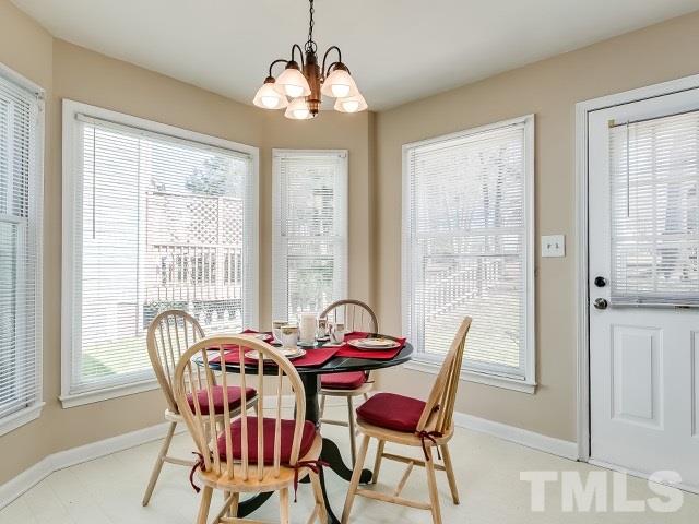 5709 Edgebury Road Raleigh, NC 27613 - Photo 12 of 20 a view of a dining room with furniture window and outside view