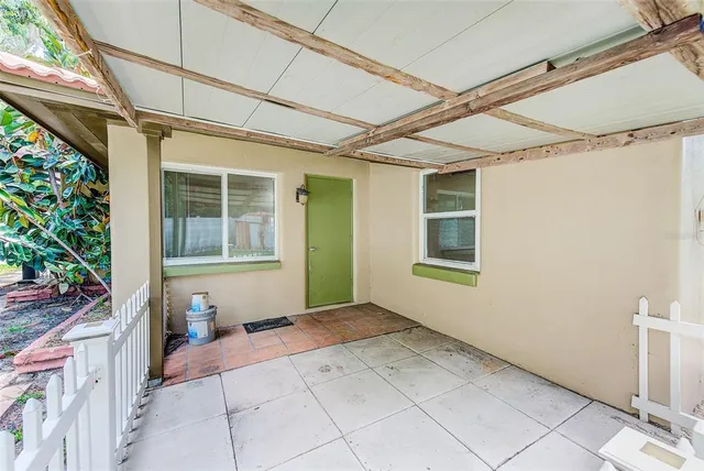 a view of a backyard with a garden