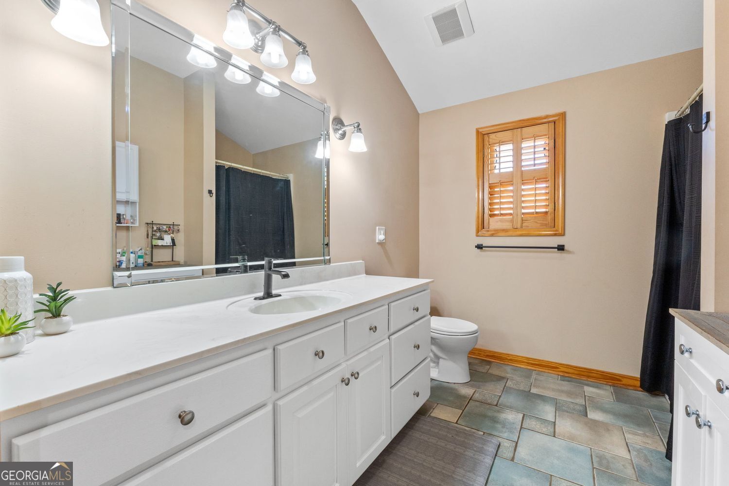 1793 Trice Cemetery Road Thomaston, GA 30286 - Photo 23 of 59 a bathroom with a double vanity sink and a mirror