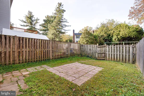 a view of a backyard with a trees
