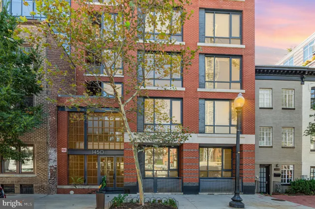 front view of residential houses with a street