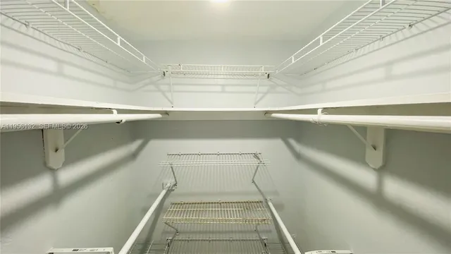 a view of a room with racks