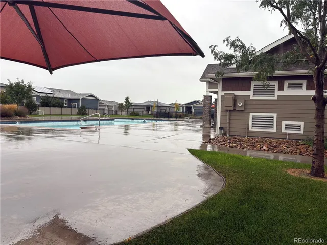 a view of a park with slide