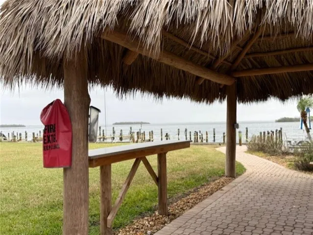a view of a car with a tree