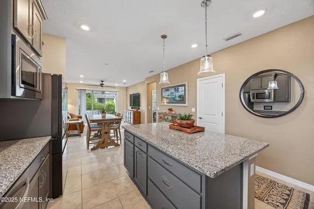 a view of a park with swings