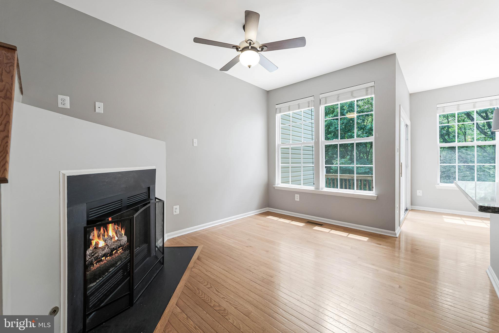 43103 Forest Edge Square Broadlands, VA 20148 - Photo 24 of 57 a view of a livingroom with a fireplace a ceiling fan and wooden floor