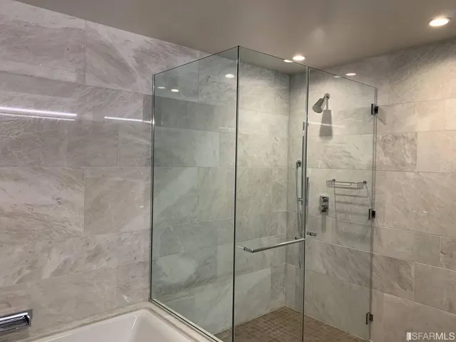 a bathroom with a shower