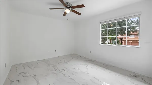 an empty room with a window