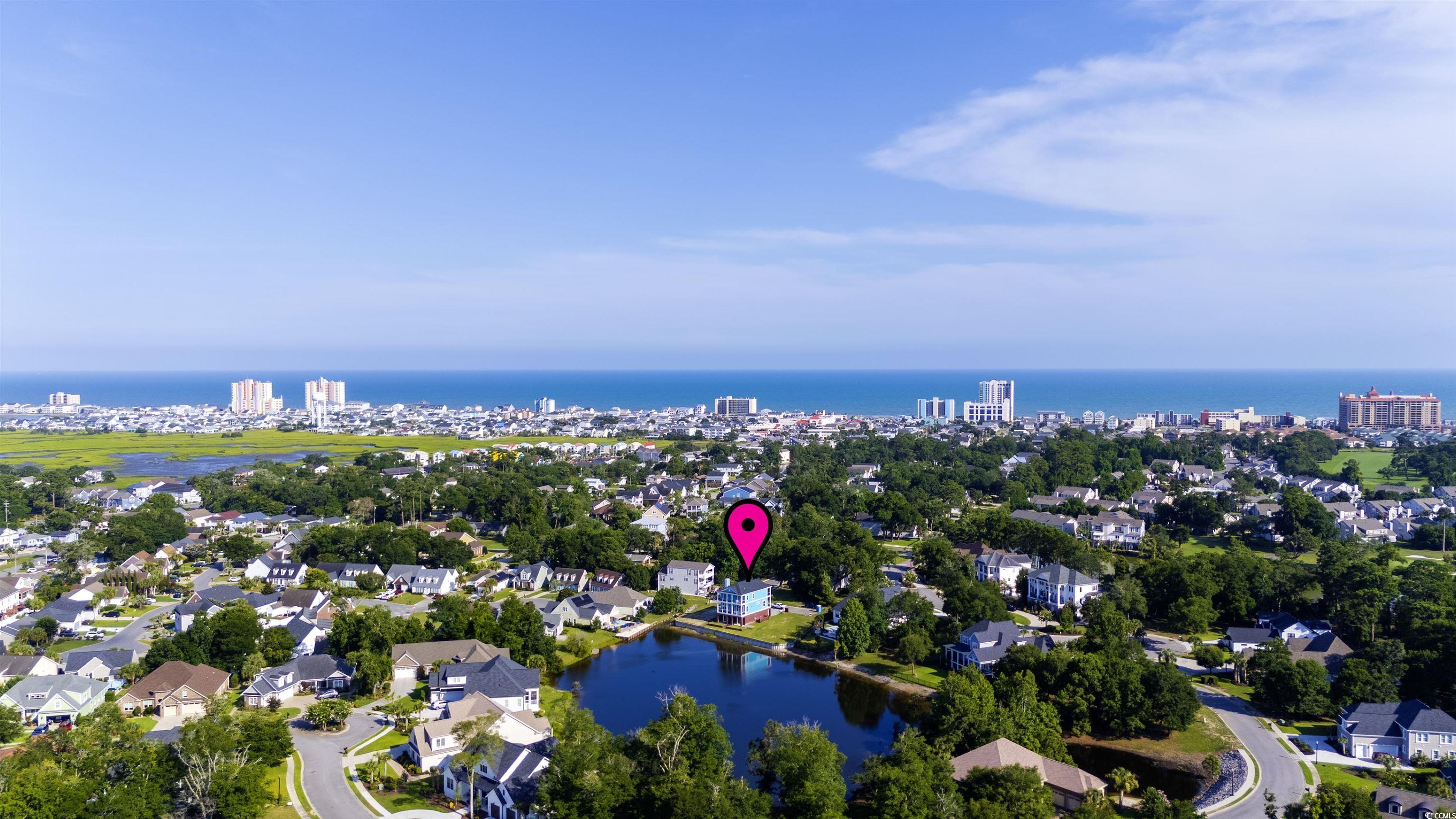 1017 Hyatt Pond Road North Myrtle Beach, SC 29582 - Photo 36 of 39 Aerial view of property and surrounding area featuring a nearby body of water