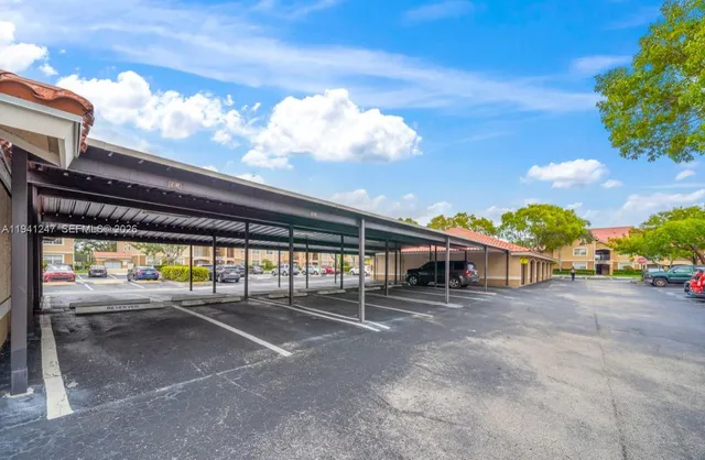 a view of a building with a street