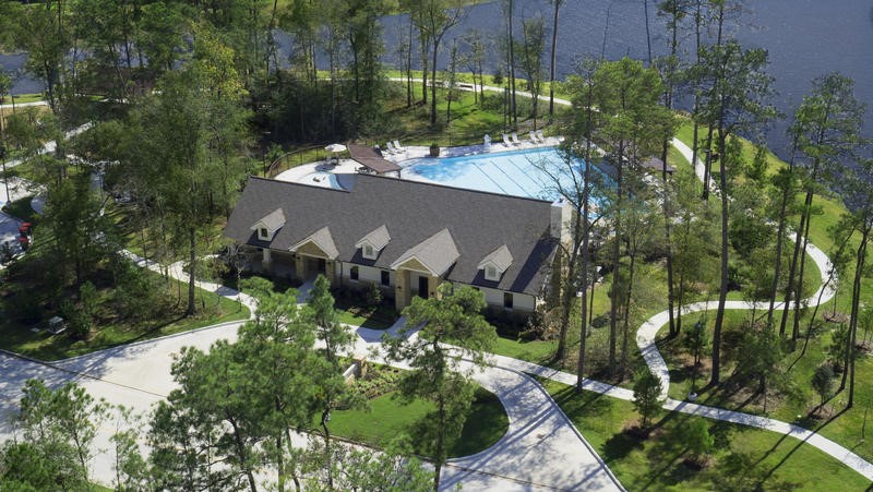 3351 Bentwood Ranch Drive Conroe, TX 77385 - Photo 12 of 16 an aerial view of a house with yard
