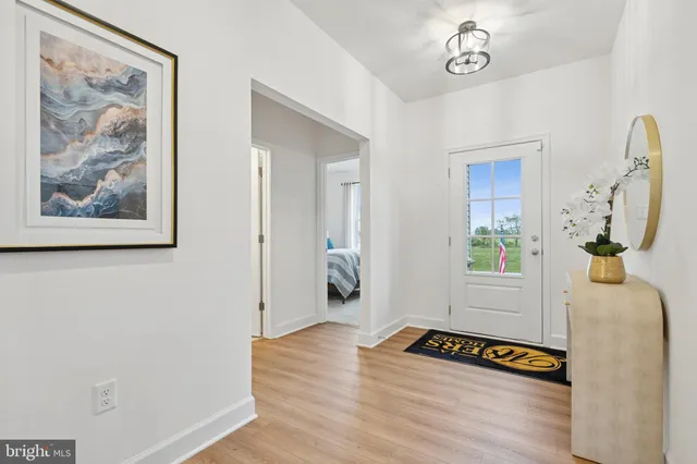 a view of a livingroom with furniture and a potted plant