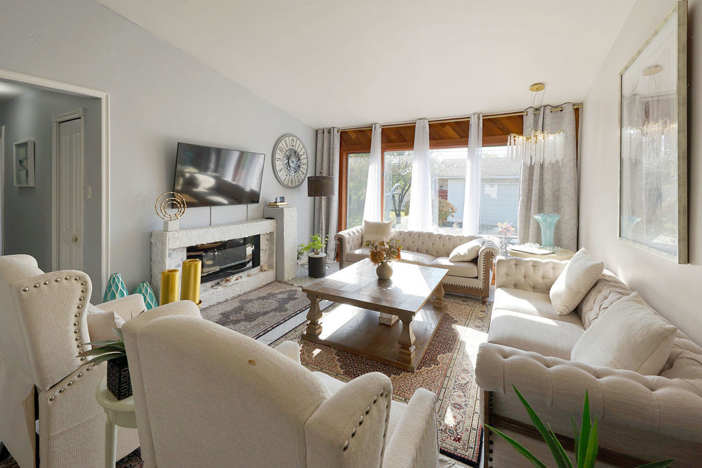 2503 Fulle Street Rolling Meadows, IL 60008 - Photo 9 of 17 a living room with furniture and a fireplace