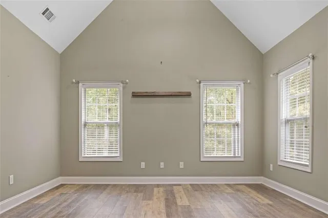 a view of an empty walk in closet