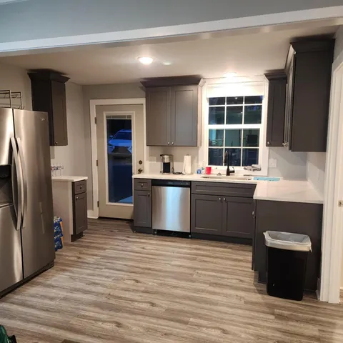 a living room with furniture