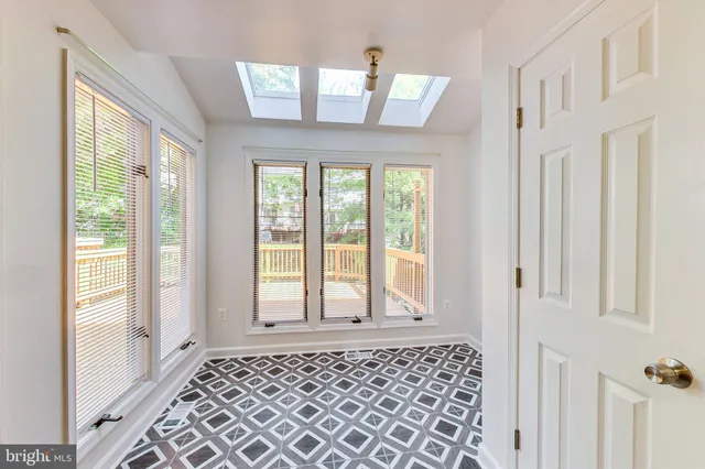 a view of an entryway with a window