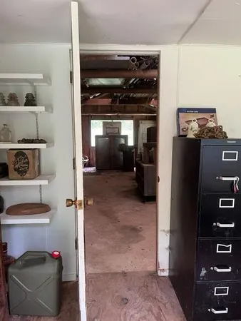 a view of storage and utility room