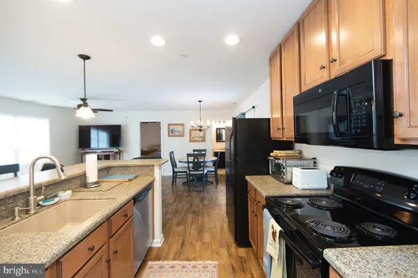 a kitchen with lots of counter top space