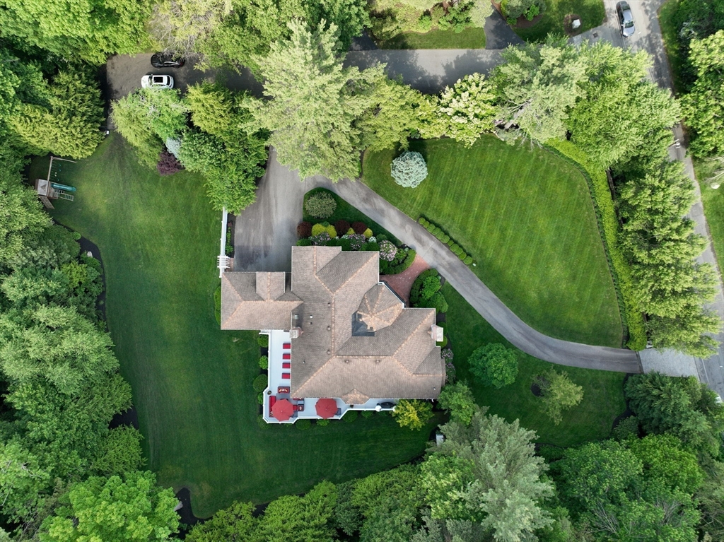55 Radcliffe Road Weston, MA 02493 - Photo 35 of 38 an aerial view of residential house with outdoor space and trees all around