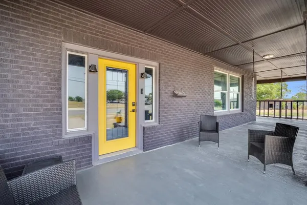 a view of an outdoor space with seating area