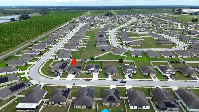 an aerial view of multiple house