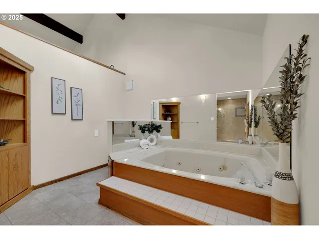 a view of an empty room with a garage