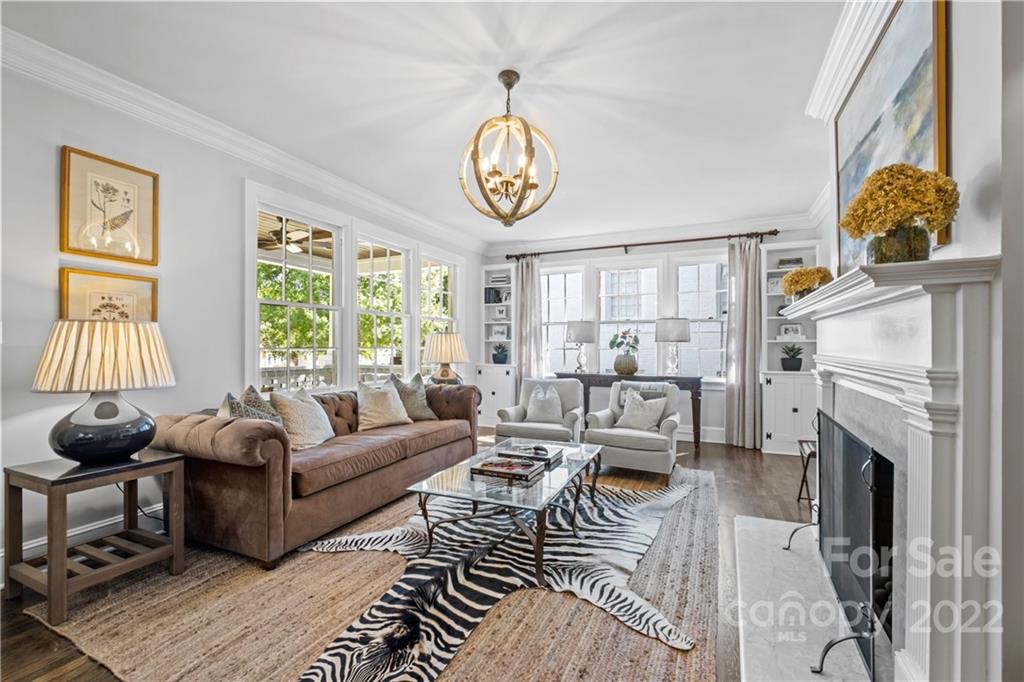 2156 Colony Road Charlotte, NC 28209 - Photo 7 of 46 a living room with fireplace furniture and a window